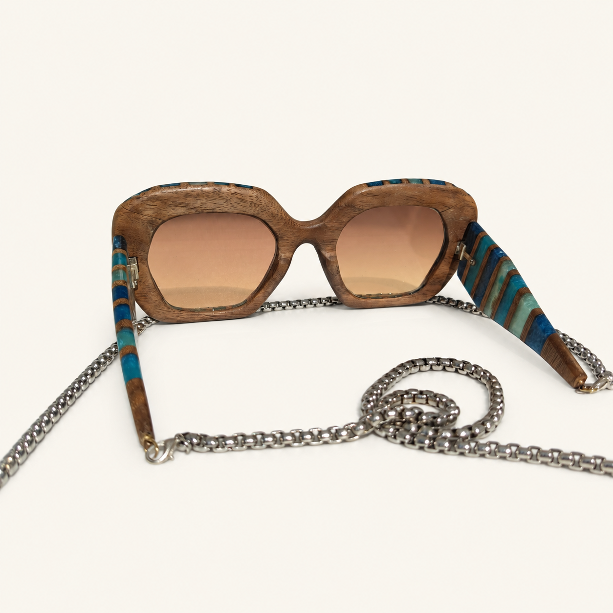 Aegean Tide Half-Arm Wooden Sunglasses