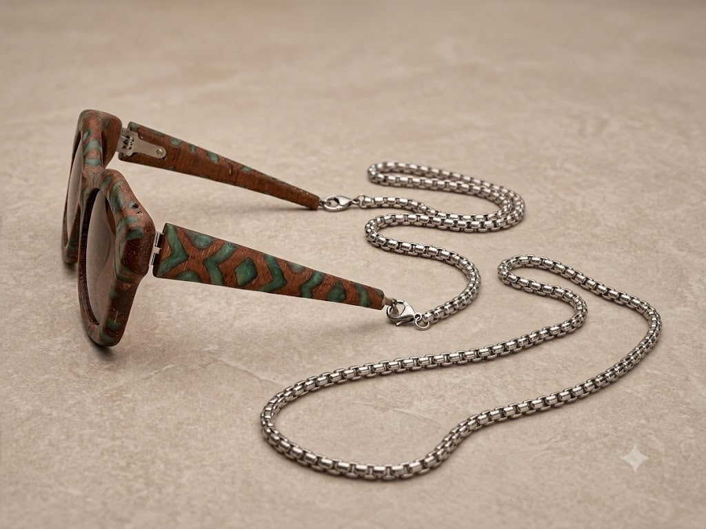SINA | Turquoise Epoxy Wooden half arm Sunglasses