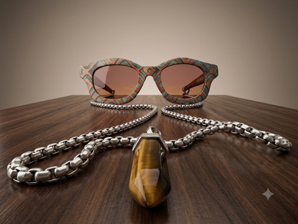 SINA | Turquoise Epoxy Wooden half arm Sunglasses