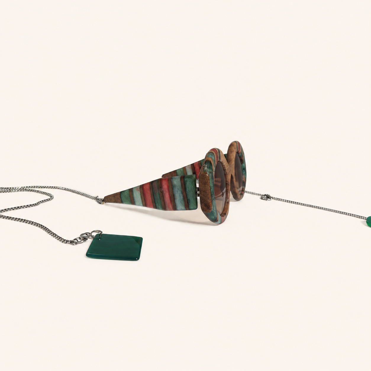 Ancient Palette Half-Arm Wooden Sunglasses