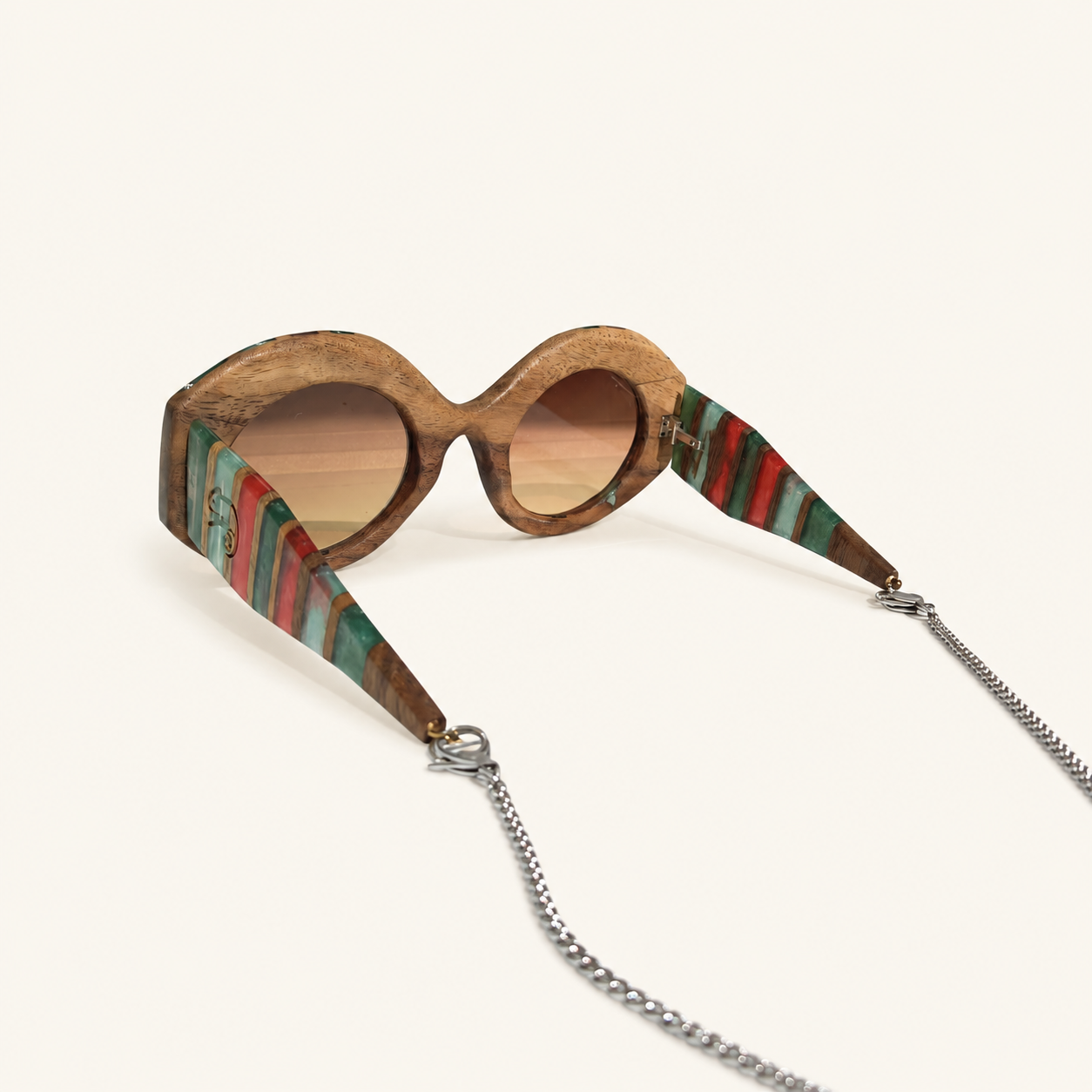 Ancient Palette Half-Arm Wooden Sunglasses