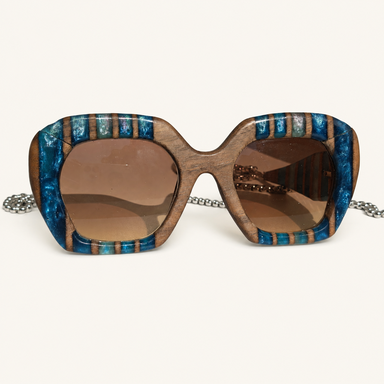 Aegean Tide Half-Arm Wooden Sunglasses