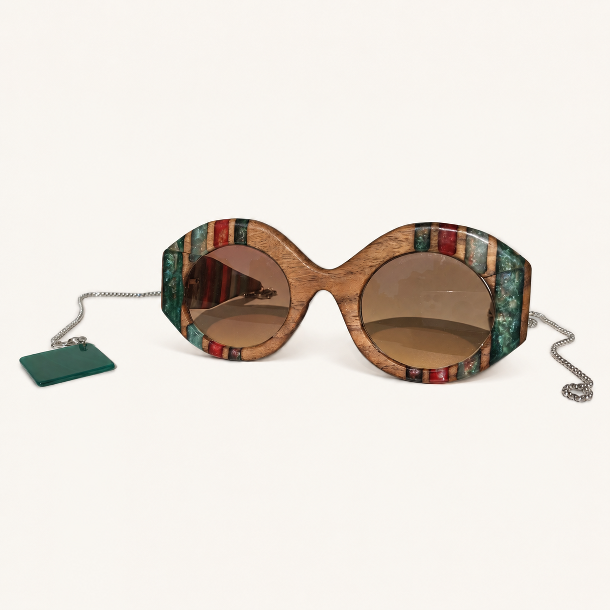 Ancient Palette Half-Arm Wooden Sunglasses