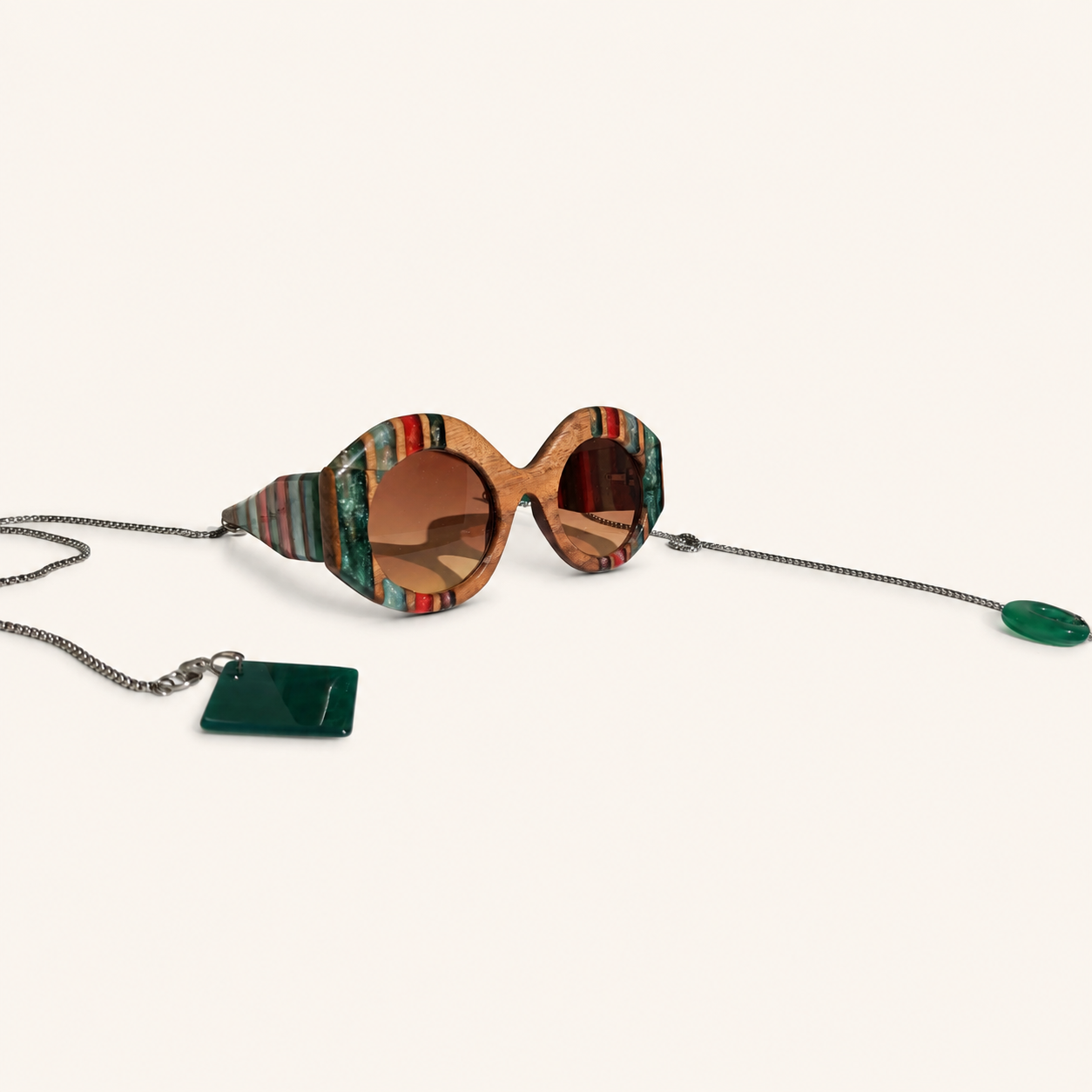Ancient Palette Half-Arm Wooden Sunglasses