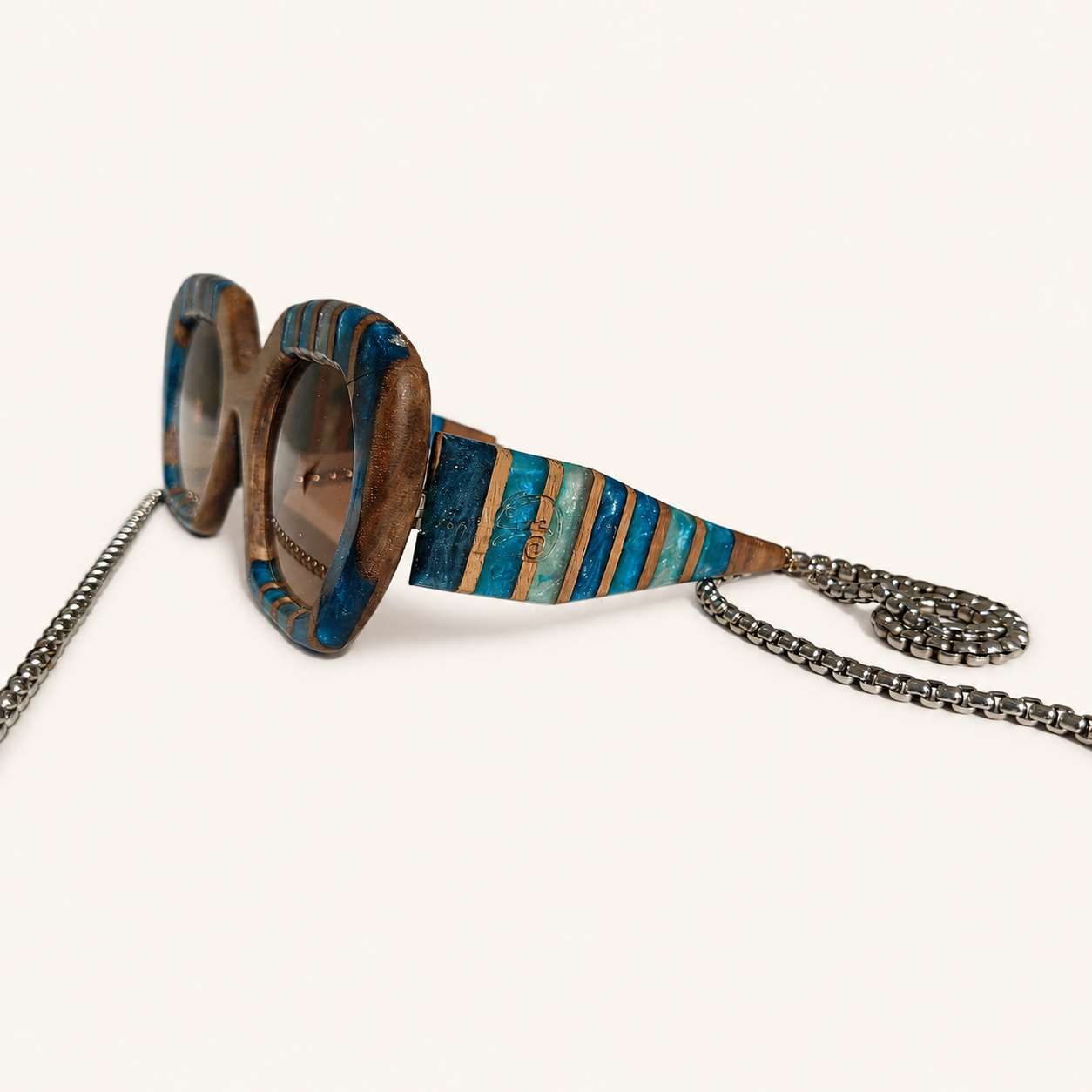 Aegean Tide Half-Arm Wooden Sunglasses