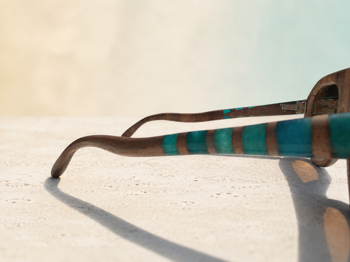 Azure Mosaic Walnut & Epoxy Sunglasses