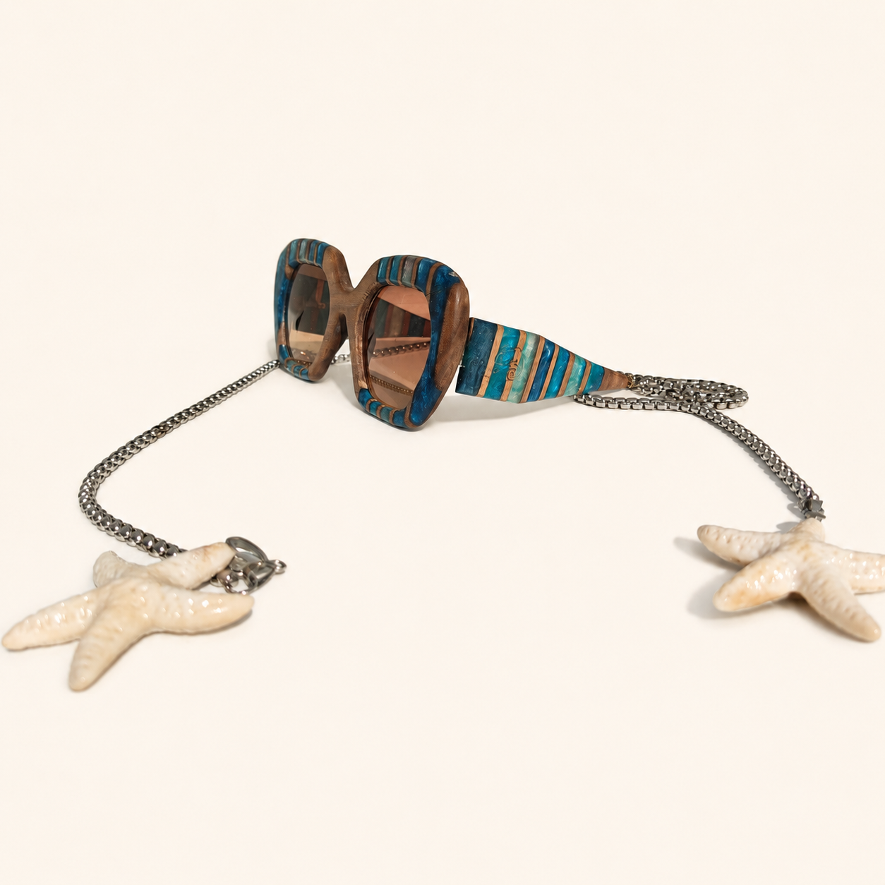 Aegean Tide Half-Arm Wooden Sunglasses