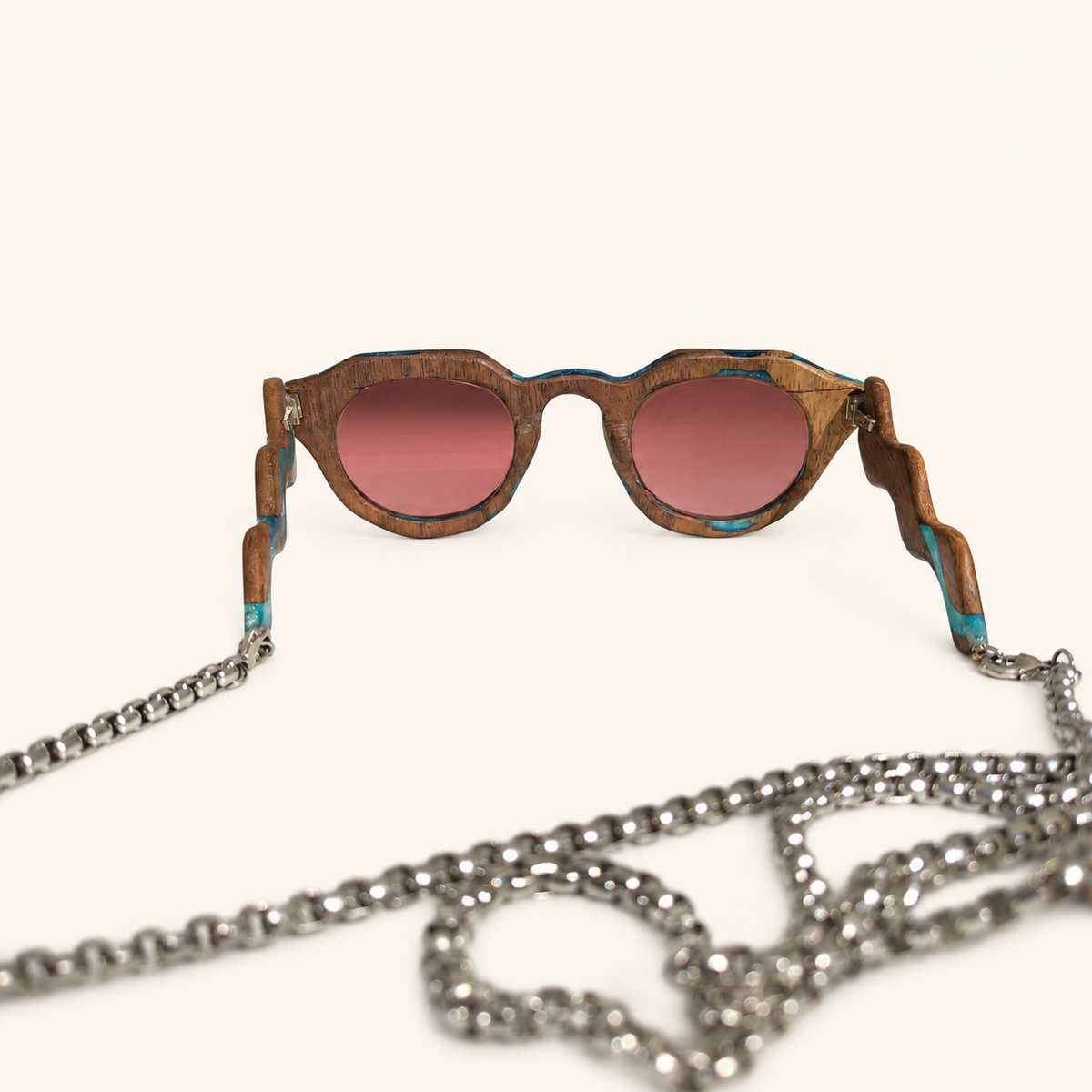 Tidal Rhythm Half-Arm Wooden Sunglasses