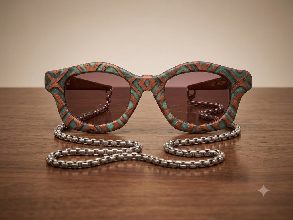 SINA | Turquoise Epoxy Wooden half arm Sunglasses
